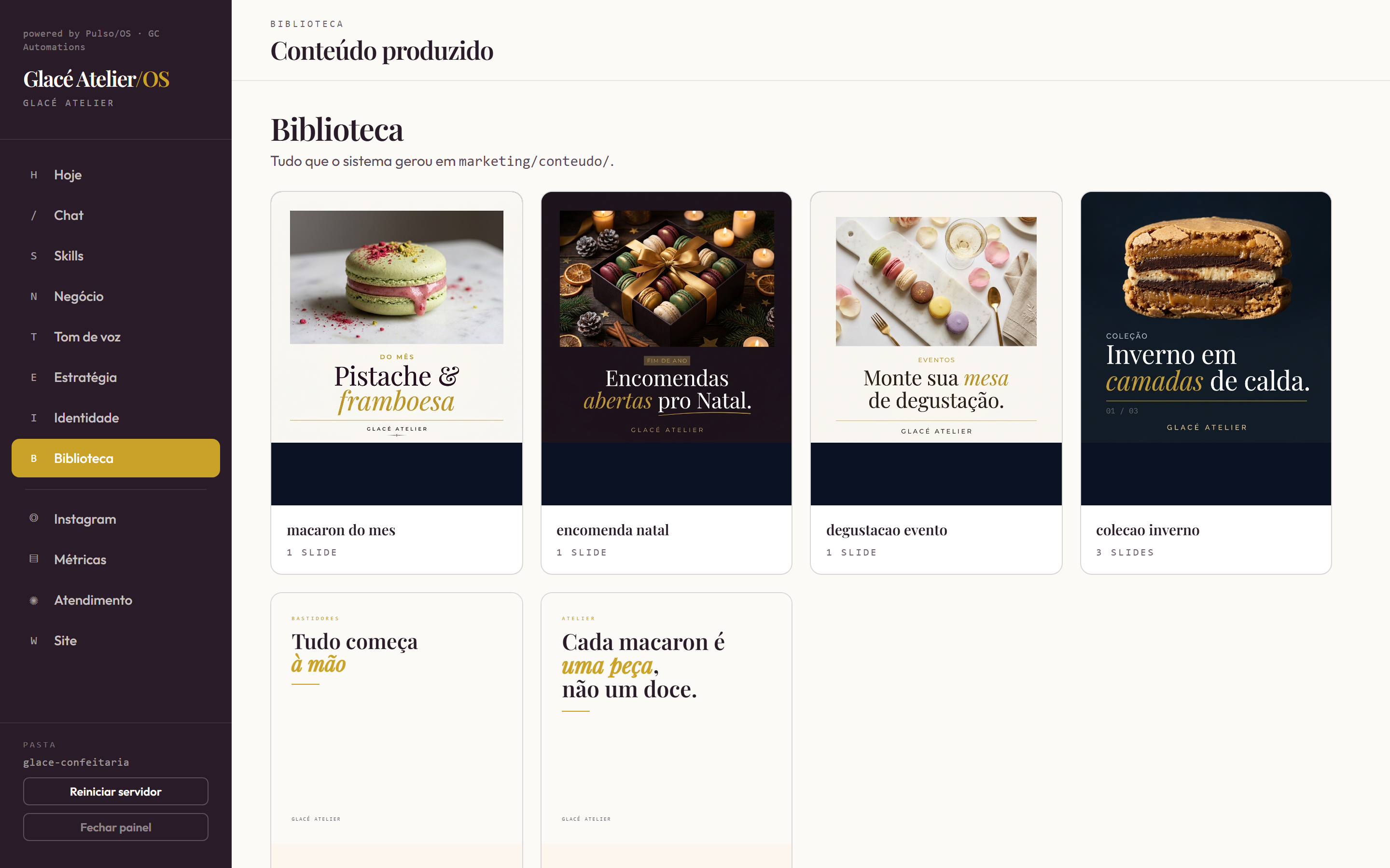 Biblioteca do Pulso/OS com seis conteúdos produzidos