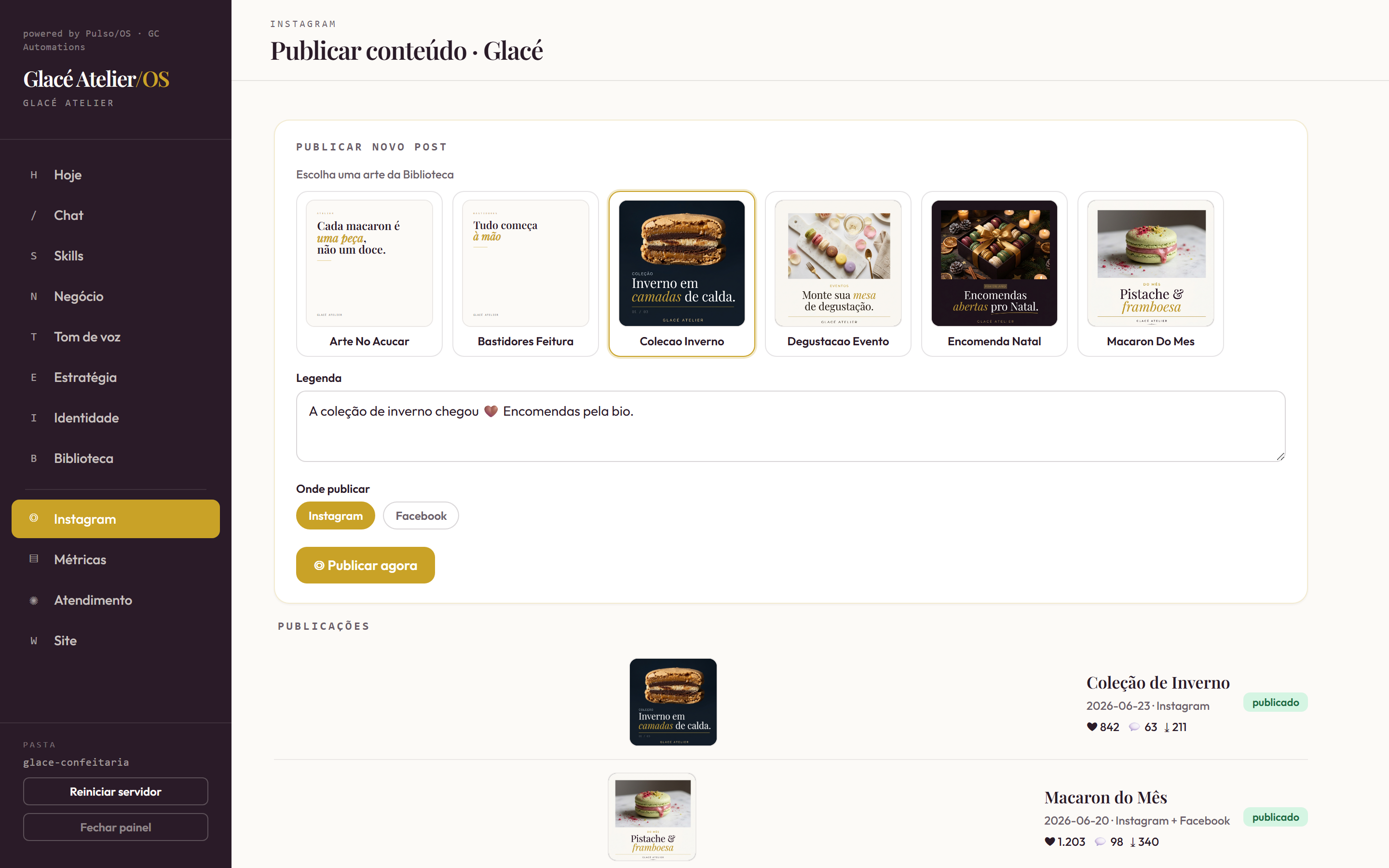 Publicação no Instagram pelo Pulso/OS